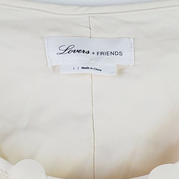 Lovers + Friends Gimme All the Deets Raine Crop Top Shell Beige Sz L - Picture 7 of 10
